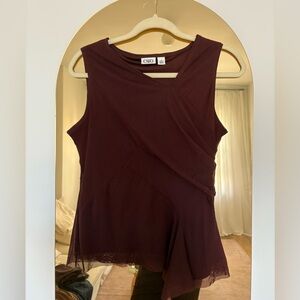 Brown Asymmetrical Tank Top